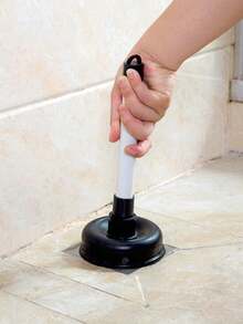 1pc Heavy Duty Sink Plunger, Kitchen Toilet Plunger, Powerful Clog Remover, Easily Unclogs All Blockages, Bathroom Shower Drain Cleaner - White - View 3