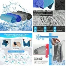 OpenHIToalla Deportiva de Enfriamiento Refrescante, Toallas Gimnasio de Hielo Fra Instantnea, Ejercicios De Secado Rpido Microfibras Toalla de Almacenamiento Para Correr Senderismo Golf Viaje Yoga - azul - Ver 8