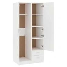 vidaXL Garde-robe Blanc 80x52x180 cm Bois d'ingénierie - Blanc - Voir 5