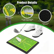 Golf Swing Training Mat With Ball Trace Detection System Swing Analysis Practice Pads For Golfers - Green - View 4
