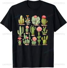 Camiseta de Cactus Lover Gardener Serape para Hombres y Mujeres, Impresión de Diseño Original, Regalos, Camisetas Y2k de Manga Corta, Ropa Hombre - Negro - Ver 11