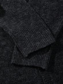 Men's Fair Isle Cardigan Sweater, Loose Drop Shoulder Long Sleeve Button-Up Knit Jacket, Casual Daily Commute Home Wear, Autumn/Winter - Dark Grey - View 11
