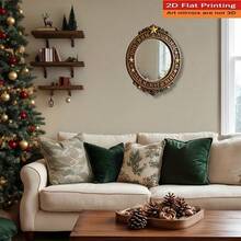 1pc 2D Flat Wooden Wall Mirror, Suitable For Home Wall Decor, Room Decor, Bathroom Wall Mirror, Unique Decorative Mirror, Minimalist Vanity Mirror, Creative Makeup Mirror, Please Peel Off The Protective Film Before Use - LQ - View 5