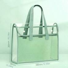 Clear Tote Bag - Large Pouch For Students, PVC Cosmetic Organizer, Clear Bag For Stadium Events,Back To School Supplies,School Tops,Home And Living New In,Gifts,Household Items,Bathroom Accessories,School Supplies,Back To School,Office Supplies,Outdoor Supplies,Organization And Storage,Storage Supplies,Summer Outfits,Valentine'S Day,Valentines. - 藍色 - 查看 10