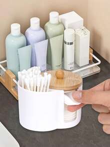 这款二合一透明棉签和化妆垫收纳盒采用双层设计，配有天然木质盖子，提供节省空间且实用的收纳方案。 - 彩色 - 查看 4