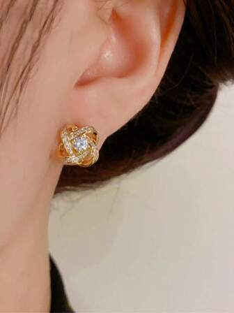 1 par eleganta franska romantiska geometriska flerelementiga delikata eleganta mångsidiga lyxiga örhängen