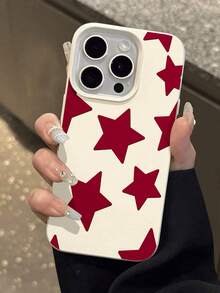 Funda para teléfono con patrón de estrellas compatible con  17,  16 Pro Max,  15 Pro Max,  13 y  12 Brinda protección contra golpes y caídas Una excelente opción para familiares, amigos, seres queridos, novios, novias y regalos de Año Nuevo - Blanco - Ver 6