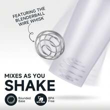 AMZCHEF Portable Juice Bottles, Sports Shaker With Stainless Steel Whisk Ball(White) - White &Black - 查看 5