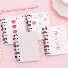 Cartoon Little Flower Side Flip Coil Notebook Mini Portable Loose-Leaf Notebook Notepad - Love - View 4
