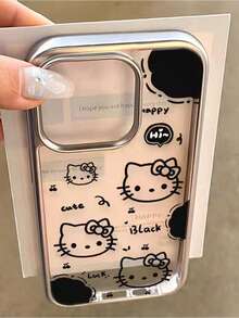 SANRIO 时尚电镀防摔蝴蝶结KT猫手机壳 - 可爱蝴蝶结小猫设计，兼容 17/17 Air/17 Pro/17 Pro Max、16/16 Plus/16 Pro/16 Pro Max、15/15 Plus/15 Pro/15 Pro Max、14/14 Plus/14 Pro/14 Pro Max、13/13 Pro/13 Pro Max、12/12 Pro/12 Pro Max、11/11 Pro Max，防尘，高性价比，热门防摔款，17 Pro，17 Pro Max，Hello Kitty，动漫，三丽鸥 - 彩色 - 查看 1