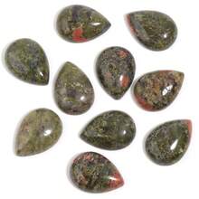 5pcs Or 10pcs/Pack Natural Water Drop Shape Cabochon Gemstones, Multi-Styles Loose Stones For Handmade DIY Jewelry Making Like Necklace, Ring, Bracelet, Vintage, Amethyst, Charoite - Multicolor - View 41