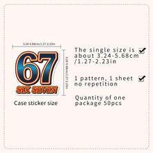 50pcs Funny 67 Stickers, Creative Personalized Cartoon Interesting Number Graffiti Stickers Suitable For Wall, Glass Cup - Multicolor - View 2