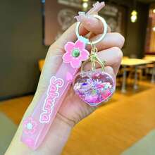 Acrylic Heart-Shaped Keychain With Flowing Liquid Glitter, Cute Bag Charm, Perfect Gift For Birthday, Holiday, And Special Occasions - Multicolor - View 14