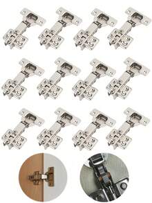 【35mm 缓闭柜门铰链】静音缓冲铰链，适用于厨房壁柜、地柜和衣柜，20/10 镀铬五金套装，安装简便，顺滑流畅，实现柜门轻柔静音关闭，防夹手设计，提升居家使用体验和安全性。 - 銀色 - 查看 1