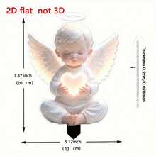 2D, 1pc Garden Decoration, Suitable For Easter, Christmas, Birthday And After Losing A Loved One - Romantic Funeral Gift, Durable Plastic, Easy To Install On The Ground - Multicolor - View 2