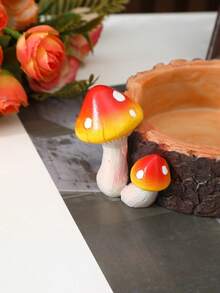 1pc Mushroom Shaped Resin Ashtray, Creative Office Living Room Coffee Table Home Decor Craft, Gift For Boyfriend On Valentine's Day, Girlfriend On Valentine's Day - Multicolor - View 6