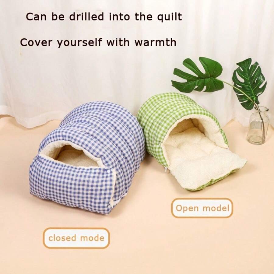 Warm Semi-Enclosed Cat Bed, Removable & Washable, Suitable For Cats & Small Dogs, All Seasons - Multicolor - View 1