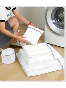 Non-Woven Fabric Laundry Bag Set - Deluxe Edition, Suitable For Delicate Garments, Extra Long Wash Protection, Zipper Closure, Thick Mesh, Machine Washable Lingerie Wash Bag, Hosiery Net Bag, Bra Wash Bag - Laundry Bags In Multiple Colors - View 9