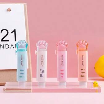 3 st. infällbara suddgummin, katttassformade push-pull-suddgummin, lämpliga för studenter, kontor, skolmaterial