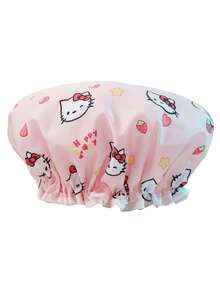 Sanrio 3个装Hello Kitty双层浴帽，可爱印花设计，适合浴室、厨房和旅行，是生日、派对、圣诞节的完美礼物。发饰、女士睡帽、浴室配件、发饰、女士发饰、头发、睡帽、女士帽子睡帽 - 彩色 - 查看 11