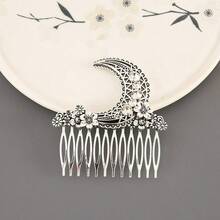 1pc Elegant Vintage-Style Moon-Shaped Hair Comb, Creative Hair Accessory
