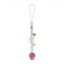 1pc Pink Strawberry Mobile Phone Chain Keychain, Sweetheart Haruhi Monogatari Style, Synthetic Resin Material, Casual Design For Valentine's Day, Carnival, Or Football Events - Multicolor - View 5