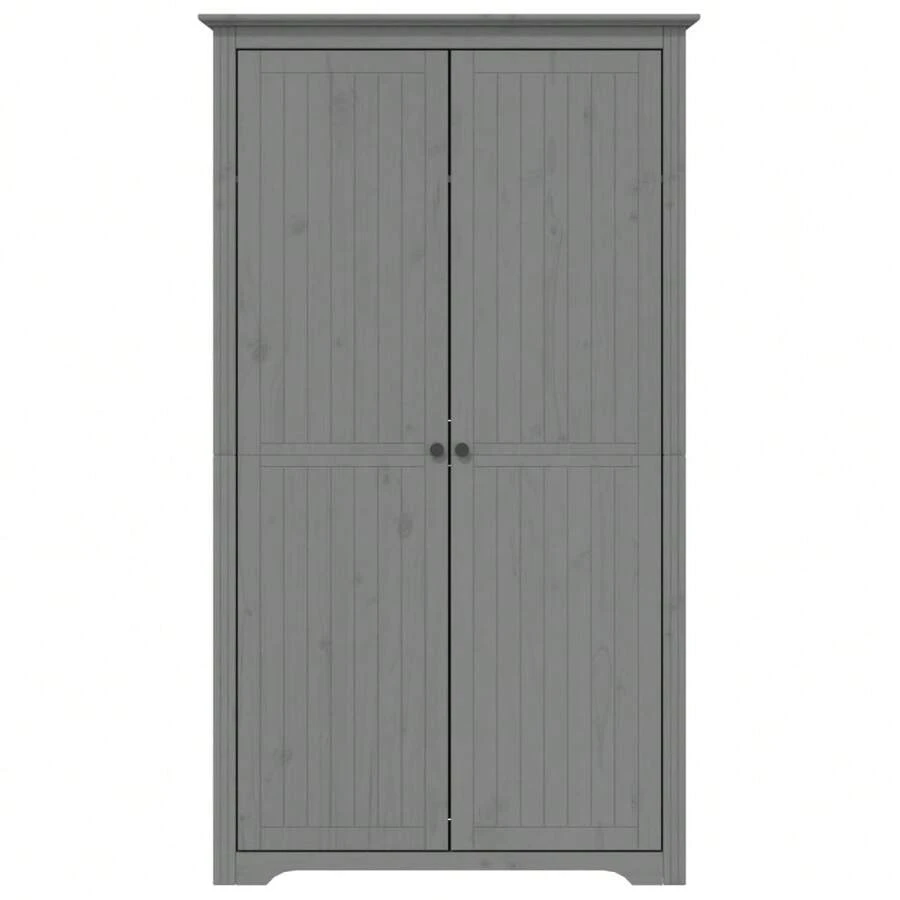 vidaXL BODO Kleiderschrank, grau, 99 x 53,5 x 173 cm, Kiefernholz - Grau - Übersicht 1