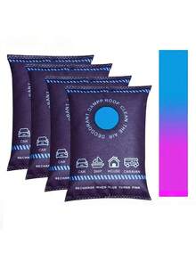 2个/1个可重复使用的干燥剂袋，100克高效硅胶除湿剂，防止霉菌滋生，消除异味，适用于季节性湿度、雨季和冬季冷凝，非常适合卧室、衣柜、橱柜、厨房、浴室、鞋柜和家居储物环境，房间除湿，家用物品，汽车，办公室，衣柜和鞋柜 - 彩色 - 查看 6