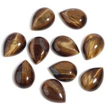 5pcs Or 10pcs/Pack Natural Water Drop Shape Cabochon Gemstones, Multi-Styles Loose Stones For Handmade DIY Jewelry Making Like Necklace, Ring, Bracelet, Vintage, Amethyst, Charoite - Multicolor - View 14