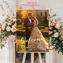 Hochzeits-Eingangsschild, Willkommens-Hochzeitsschild, Bogen-Hochzeitsdekoration, personalisiertes Willkommen zu unserer Hochzeit Schild, individuelles Hochzeitsschild, Hochzeitsschild. - Willkommensschild 3 - Übersicht 3