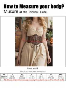 1件女士棕色蕾丝束腰带，性感宫廷风，适合万圣节派对或日常通勤穿着 - 棕色 - 查看 6