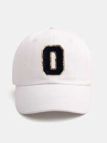 1PC Personalized Initial Letter Baby Baseball Cap (A-Z Options) - White Adjustable Daily Sun Hat For 3 Months To 2 Years, Toddler Cap With Brim - White - View 47