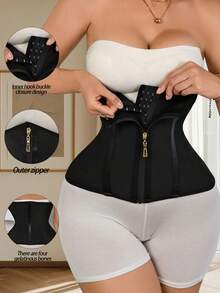 1件装带拉链高压缩运动文胸束腰带，女士适用