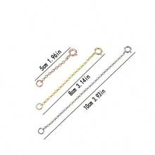 3件/6件/12件可调节延长链，手工DIY手链项链脚链配件，3种颜色可选 - 金色 - 查看 4