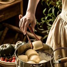 1pc Wooden Food Clip, High Heat Resistant Steak Tongs, Kitchen Cooking Tool For Food, Fruit, Bread, Meat, Noodles - Brown - View 2