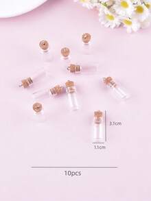 10pcs Mustard Seed Glass Bottle Pendant, Faith, Power, Belief Pendant, Earring, Necklace DIY Jewelry Accessories For Women - Apricot - View 10