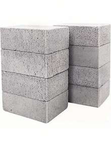 6 Pcs Grill Brick Griddle Stone Cleaning Block Pumice Stone For Cleaning Oven Stove BBQ Grill Commercial Grade Cleaner For Cookers Frying Pans Racks Flat Tops - 灰色的 - 查看 1