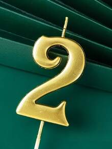 1pc 0-9 Creative Curved Gold Number Candle, Birthday Cake Decor, Suitable For Romantic Party, Birthday Celebration, Holiday Party, Singles Party Cake Decoration, Baking Decoration - Gold - View 13