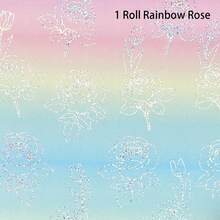 1卷闪亮全息生日包装纸套装，金属质感生日礼物包装纸，适合儿童、女孩，展开后43厘米，总长300厘米/118英寸（4种款式可选） - 彩色 - 查看 15