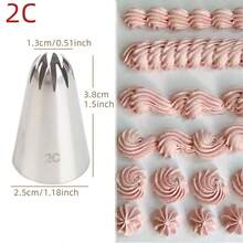 Đầu phun kem #6B, Dụng cụ trang trí bánh, Đầu phun kem tạo hoa, Đầu phun kem trang trí bánh cupcake, Phụ kiện làm bánh, Sinh nhật - Bạc - Xem 11