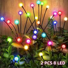 2个多色萤火虫花园插地灯 - LED发光球路径灯，适用于庭院、露台、花园装饰、派对、节日氛围、户外景观照明 - 太陽能螢火蟲地插 - 查看 15