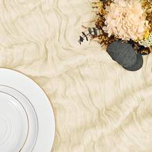 1/2/4/6 Pcs Cream Cheese Gauze Table Runner, Spring Table Runner, 71/118 Inches, Bohemian Style Sheer Cream Gauze Tablecloth Decor, Center Piece For Wedding, Bridal, Baby Shower, Valentine's Day, Easter And Other Indoor/Outdoor Events - Beige - View 6