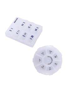 7-Day Pill Organizer - Round Pill Box With Daily/Weekly Medication Reminder, Suitable For Travel, Vitamins, Supplements, Fish Oil, Medication Storage