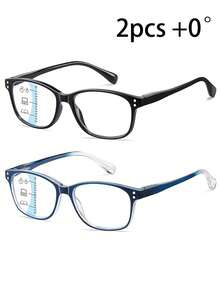 Progressive Multifocus Reading Glasses For Men Women Blue Light Readers Spring Hinge No-Line Near Range 2-Pack - 透明 - 查看 16