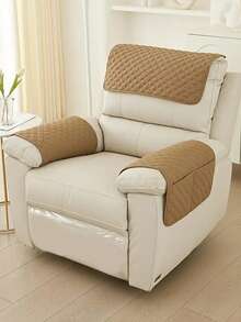 Ultrasonic Dust-Proof Anti-Slip Recliner Cover, Minimalist Solid Color Armchair Armrest Towel, Single Sofa Combination Lumbar Pillow - Multicolor - View 7