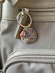 TV Series Themed 26 Letters Stainless Steel Keychain, Bag Pendant [Random Style] - Multicolor - View 1