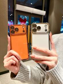 3pcs Luxury Fashion Airbag Shockproof Camera Lens Film Protector Compatible With Apple 6/7/8/X/XS/XR/11/12/13/14/15/16/16E/17/17PM, Galaxy S22/23/24/25/S24 FE/S25 EDGE, A04/05/06/A14/A15/A16/A24/A25/A34, Redmi 9/10/12/13C - Silver + Purple + Pink - View 6