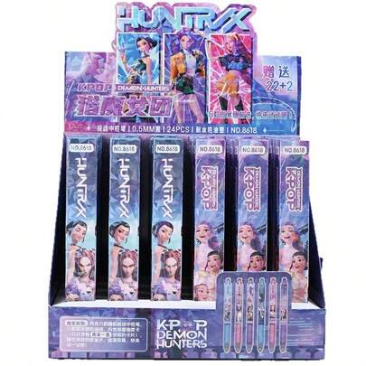 1 Box Gel Pen, Magic Hunter Combination Kpop Anime Peripheral Stationery Pressurized Gel Pen, Office & Study Signature Pen