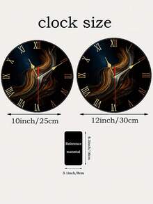 Relógio de Parede de Madeira com Tema de Arte Decorativa de Fluxo de Céu Estrelado de Mármore Azul Abstrato, Relógio de Parede Requintado de 10/12 Polegadas com Bateria, Decoração de Relógio de Parede para Quintal, Vila, Café, Casa, Loja, Cozinha, Casa de Campo, Oficina, Jardim, Hotel (Sem Bateria) - Multicolorido - Visão 5