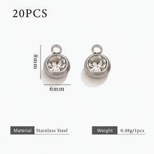 20pcs 304 Stainless Steel 18K Gold-Plated Multicoloured Rhinestone Mini Pendant DIY Charm Jewellery Earrings Necklace Making Pendant Suitable For Women's Everyday Wear Handmade Accessories - Pendant - View 23